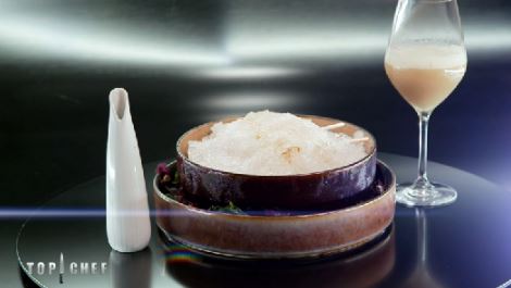 présentation assiette sucettes langoustines façon kakigori